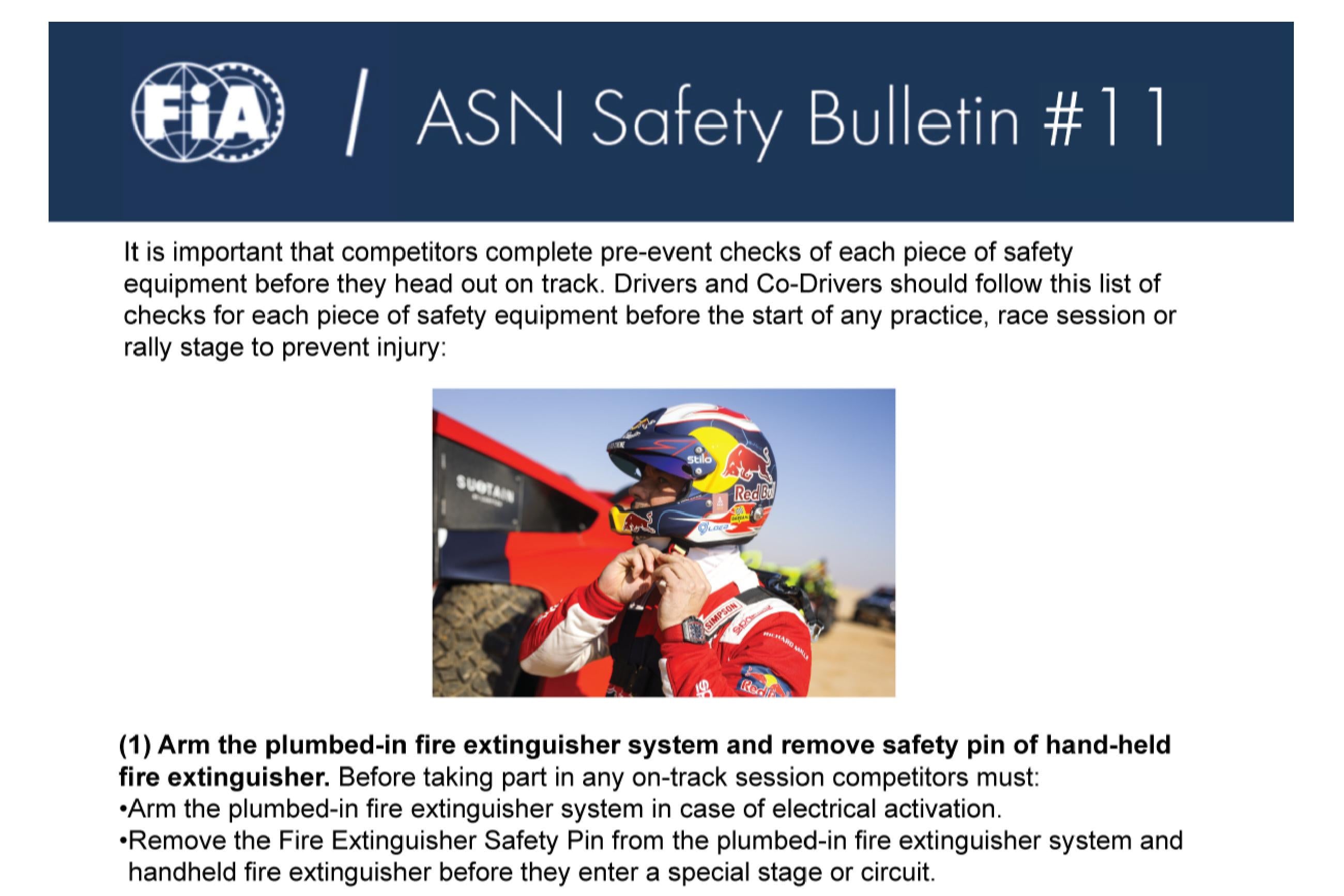 FIA Pre Event Checklist